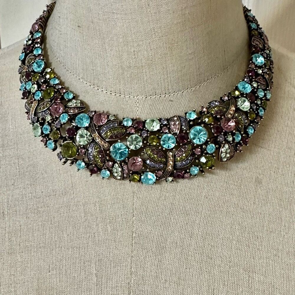 Heidi Daus “Dragonfly Fantasy” Multicolor Swarovski Collar Necklace